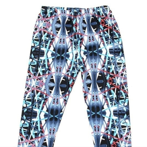 CHILDRENS Blue & Pink Multi Print Full length Leggings Size S/M NWT - Picture 1 of 2